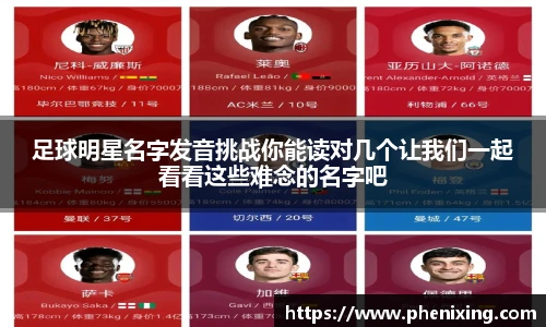 足球明星名字发音挑战你能读对几个让我们一起看看这些难念的名字吧